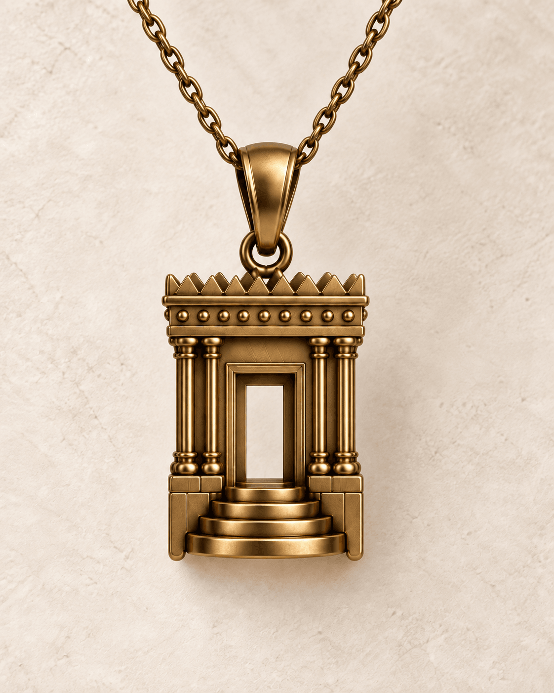 Brass — Main. Provisional architectural pendant in a deep warm brass finish